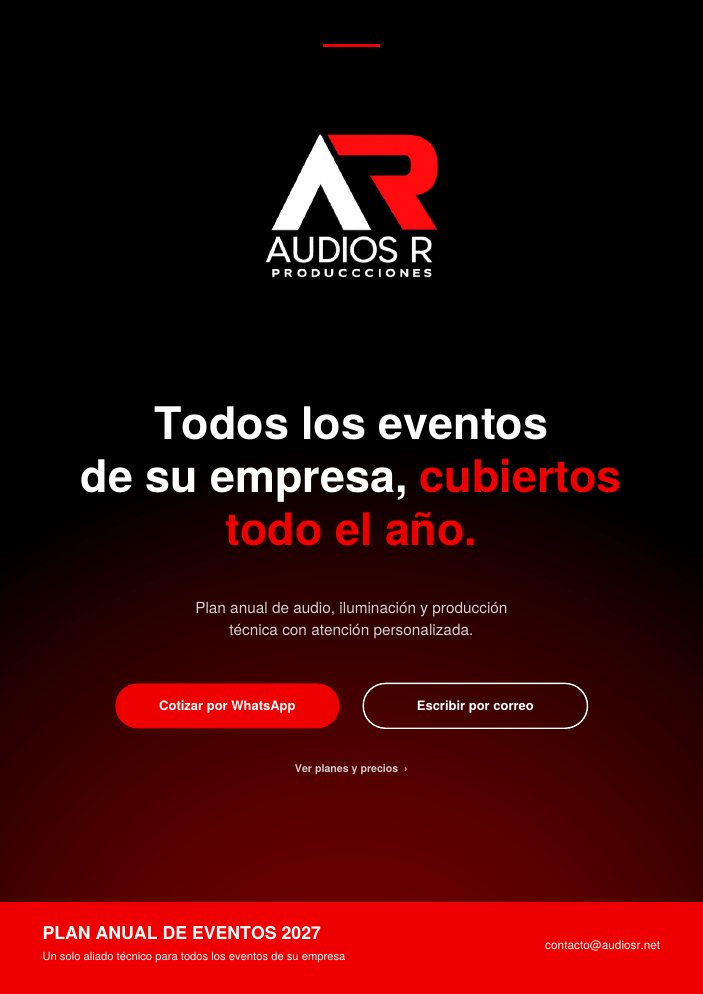 Brochure Plan Anual de Eventos 2027, página 1 de 4